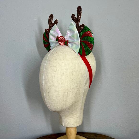 Jingle Jolly Elastic Minnie Ears | Disney-Inspired Adjustable Christmas Ears - Picture 3 of 5